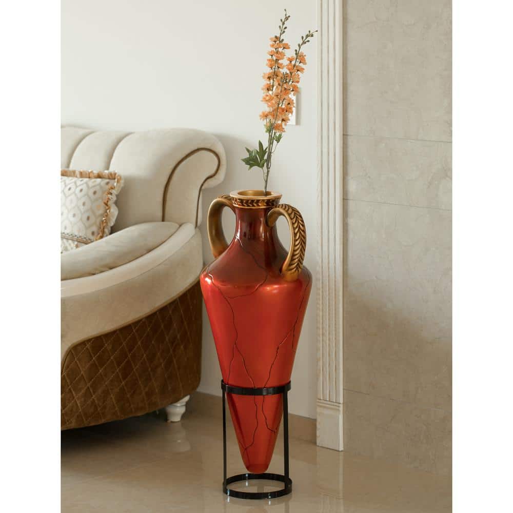 Uniquewise Tall Floor Vase, Roman Style Large Pointed Amphora, 35