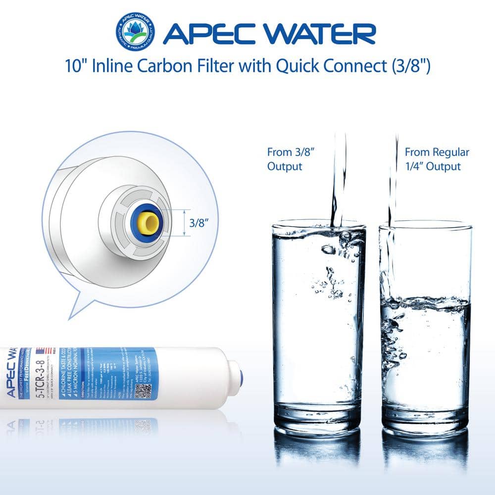 APEC 10" White Coconut Shell Carbon Inline Water Filter