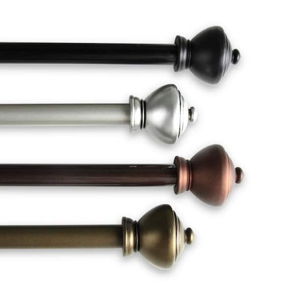 Rod Desyne 5/8" Dia Adjustable 28-48" Savannah Curtain Rod with Savannah Finials in Anituqe Light Gold