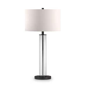Harlow 29 in. Bronzed and Smoke Glass Table Lamp
