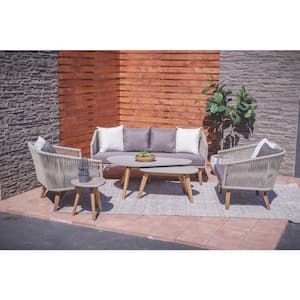 Gray Wood Modern Outdoor Sofa