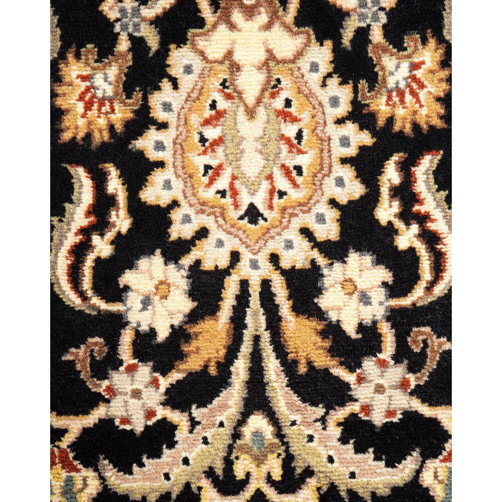 Handmade Black Wool 6' x 9' Oriental Area Rug