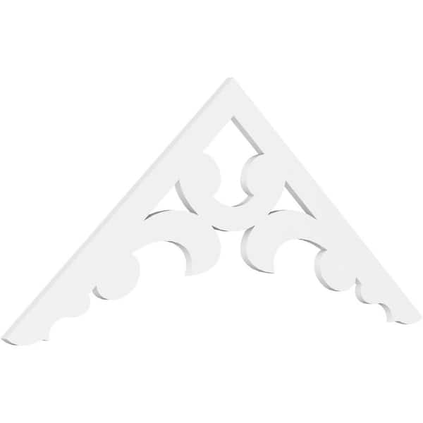 Ekena Millwork 1 in. x 72 in. x 30 in. (10/12) Pitch Vienna Gable Pediment Architectural Grade PVC Moulding