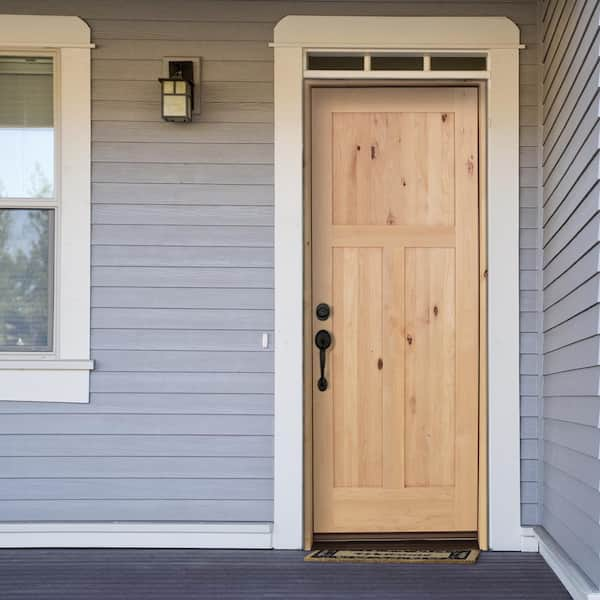 Alder Door Stained With Red Mahogany Stain Wood - Doors by Decora