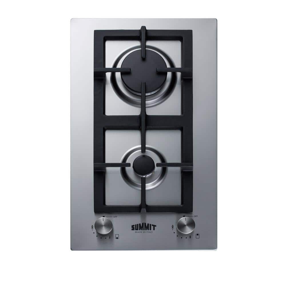 Summit Appliance 12 in. Gas Cooktop in Stainless Steel with 2-Burners, Silver