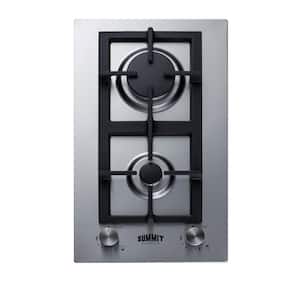 12 in. Gas Cooktop in Stainless Steel with 2-Burners