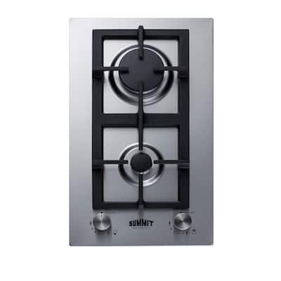 12 in. Gas Cooktop in Stainless Steel with 2 Burners