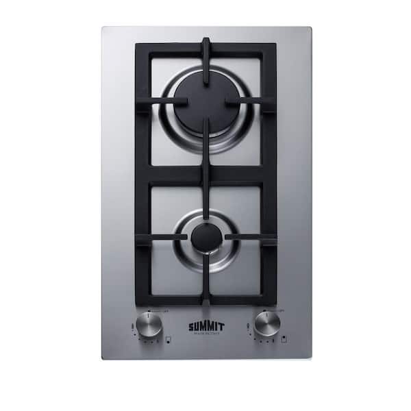 Summit Appliance 12 in. Gas Cooktop in Stainless Steel with 2 Burners