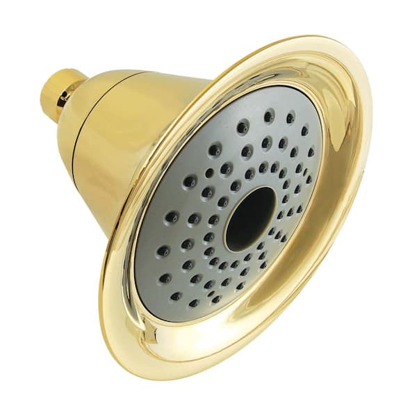 Shower Scape 2-Spray 6-15/16 in. Wall Mount Adjustable Shower Head in Polished Brass