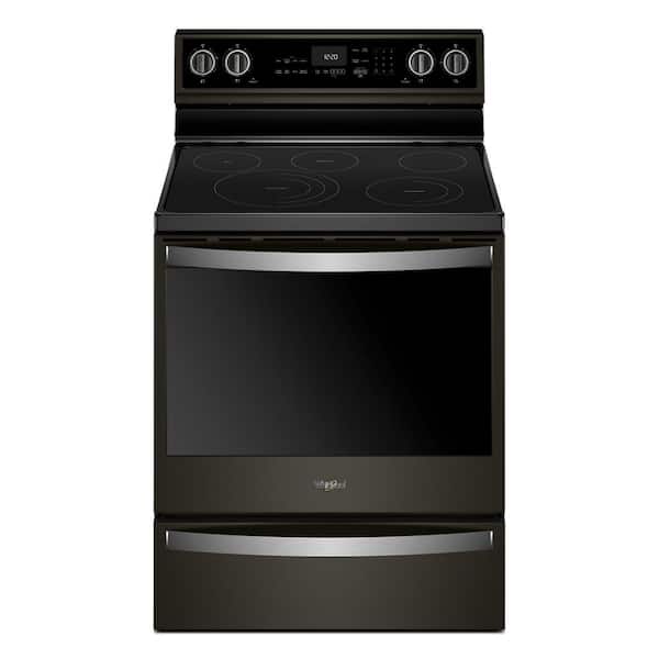 Whirlpool 6.4 cu. ft. Smart Electric Range with Air Fry With Connection in Fingerprint Resistant Black Stainless