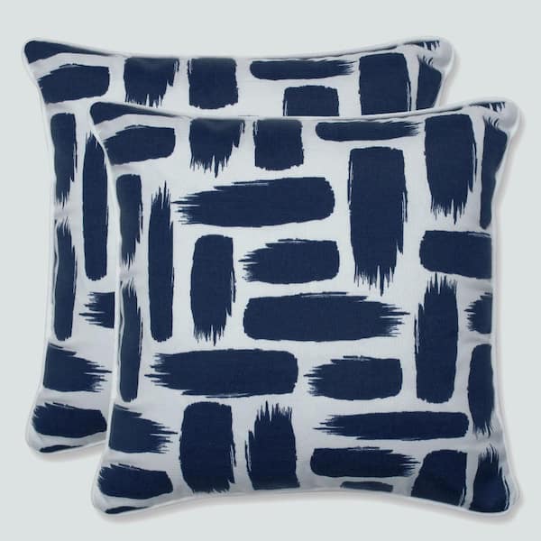 Pillow Perfect Blue Square Outdoor Square Throw Pillow 2-Pack