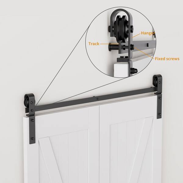 AONAYIOA 40" / 3.3FT Bi-Folding Sliding Barn Door Hardware - View #2
