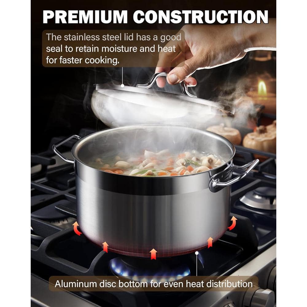 Professional 8-Piece Stainless Steel Cookware Set with Lids