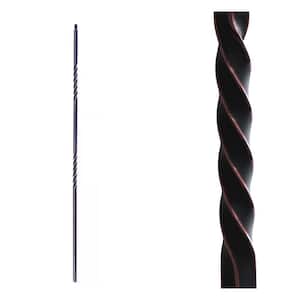 Stair Parts 44 in. x 1/2 in. Oil Rubbed Copper Double Twist Iron Baluster for Stair Remodel