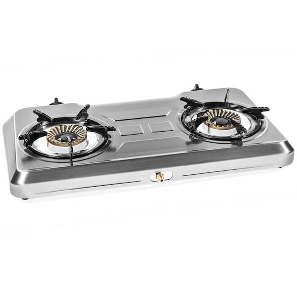 Stark Portable 24,000 BTU Propane Gas Stove-Top Double Burner Fryer Outdoor  Camping Tailgate Stoves Cooktop 95501-H2 - The Home Depot