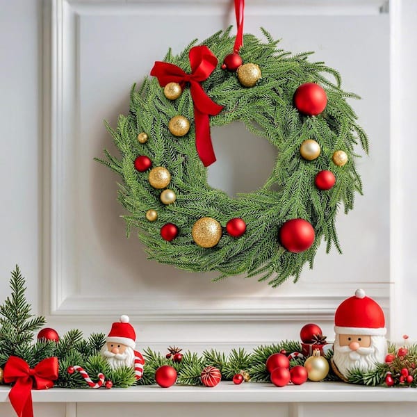 6 ft. Green Artificial Norfolk Pine Garland Christmas Garland Set