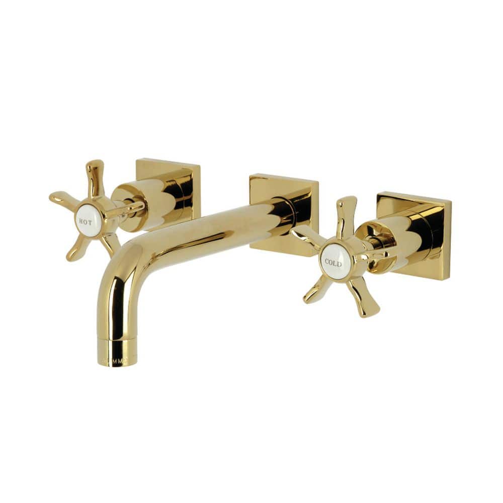 Hamilton Double Handle Wall Mount Bathroom Faucet in Polished Brass price history on PriceWatchPro