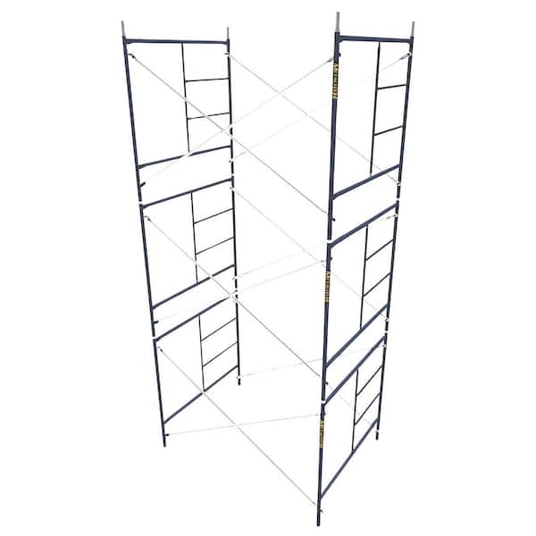 Saferstack Scaffold Section, 3-Story 15.6 ft. x 7 ft. x 5 ft. Mason Scaffolding Frame Set with Galvanized Cross Braces