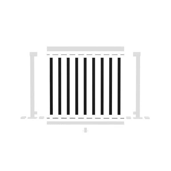 Peak Aluminum Railing 4 ft. Aluminum Deck Railing Wide Picket and Spacer Kit in Matte Black for 36 in. high system