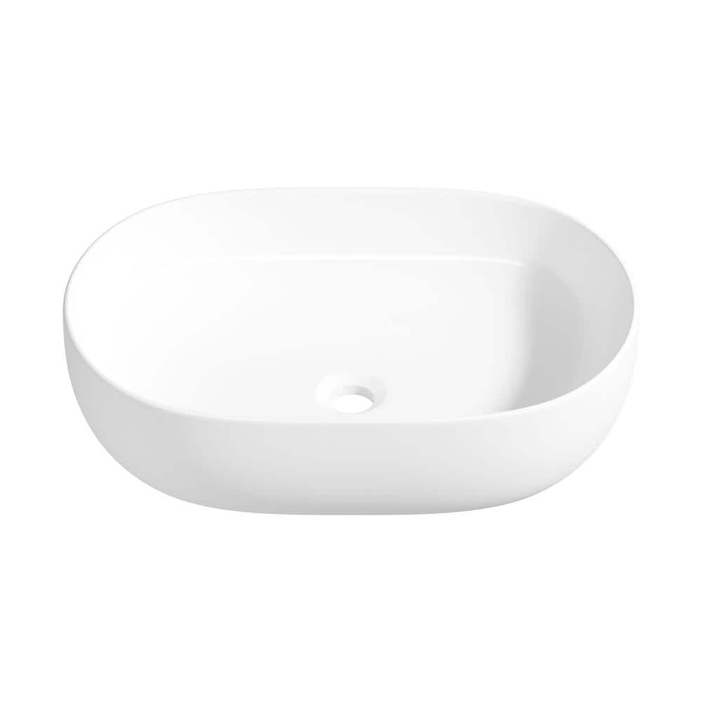 Eridanus Siena 24 in. x 16 in. Vessel Bathroom Sink in White Vitreous ...