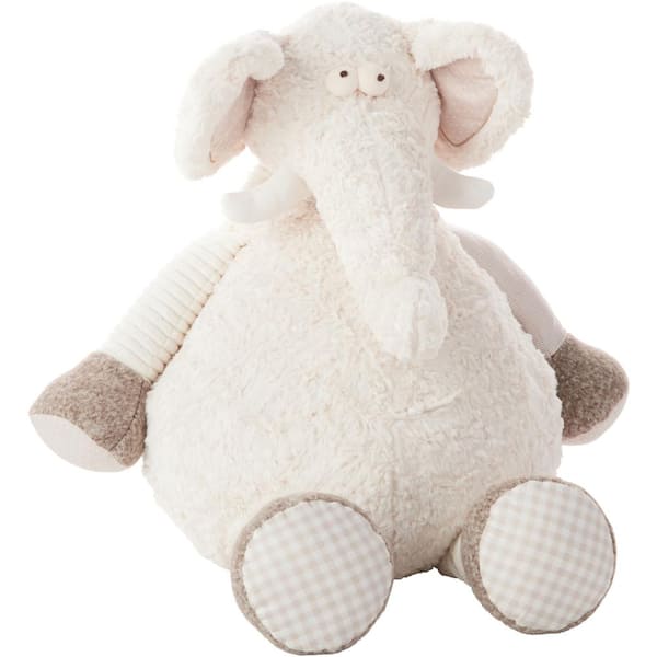 Plush Lines Ivory Animal 22 in. x 26 in. Throw Pillow