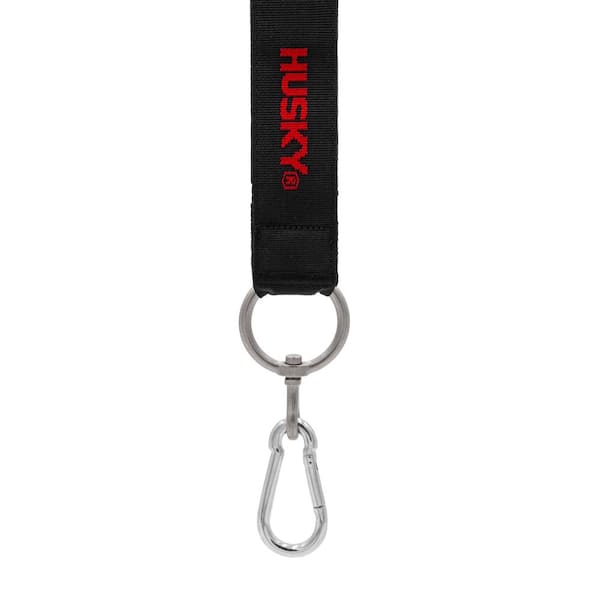 Husky 18 in. Heavy-Duty Hanging Carabiner Strap Zinc-Plated Steel with ...