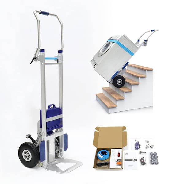 Electric Stair Climbing Hand Trucks 375 lbs. Max Load Foldable Stair Climber Dolly with 400W Motor and Edge Brakes