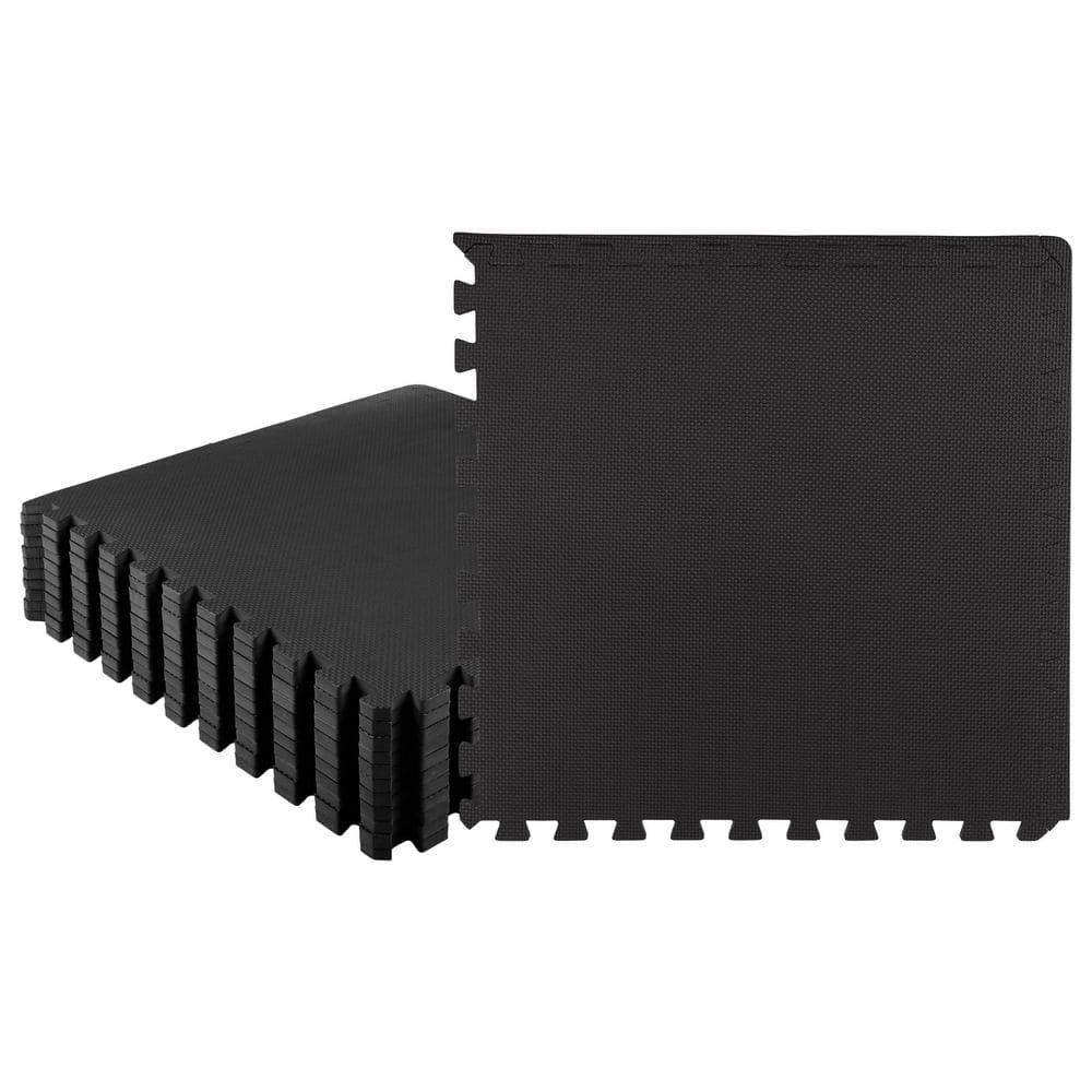 Stalwart Interlocking Black 24 in. W x 24 in. L x 0.5 in. H - EVA