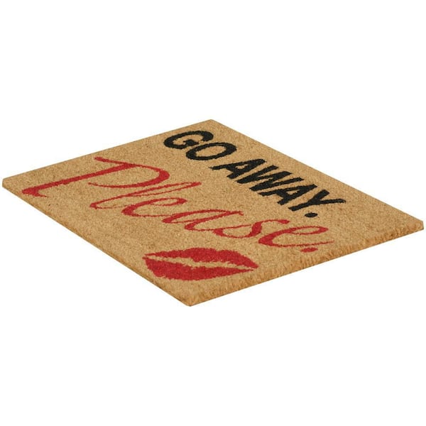 A Polite Kiss Goodbye 18 in. X 30 in.. Go Away Doormat