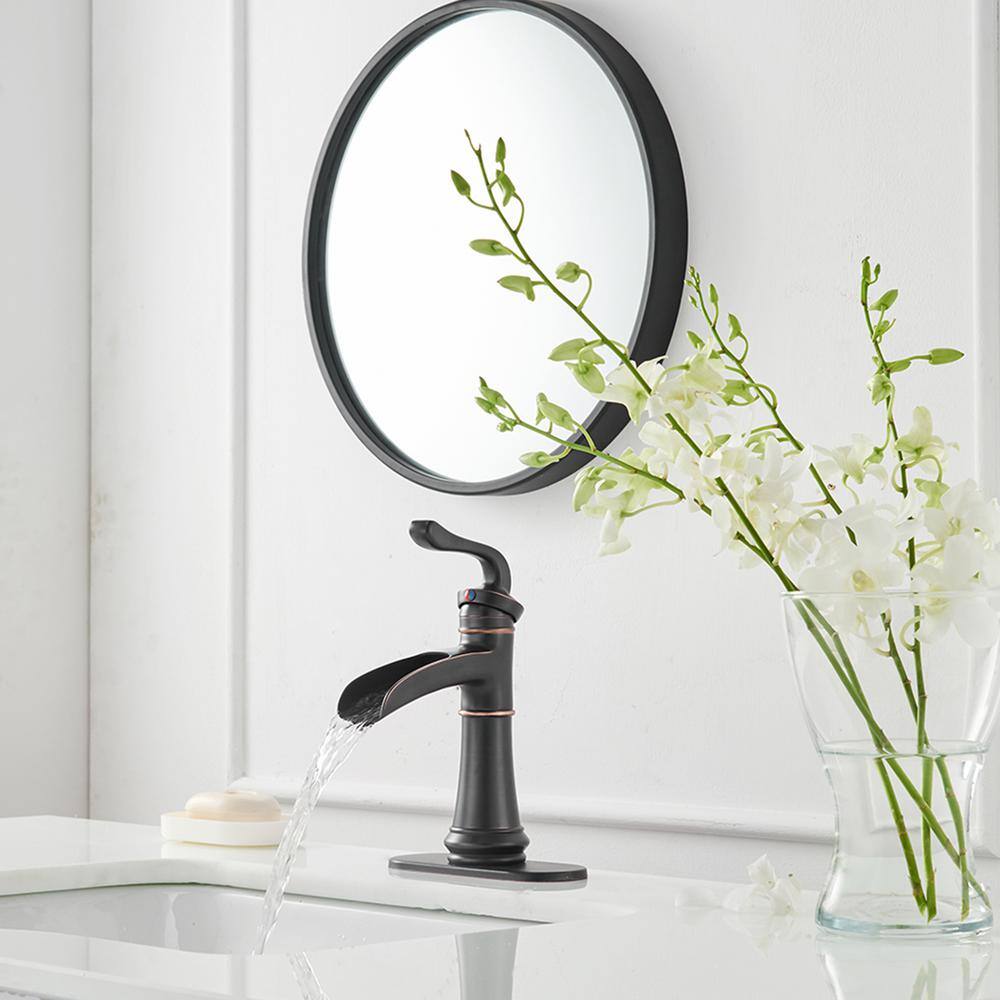 Oil Rubbed Bronze Single Handle Waterfall Bathroom Faucet