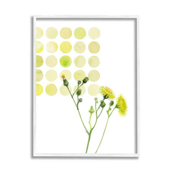 Stupell Industries Dandelion Abstract Floral Painting By Verbrugge Watercolor Framed Abstract Texturized Art Print 24 in. x 30 in.