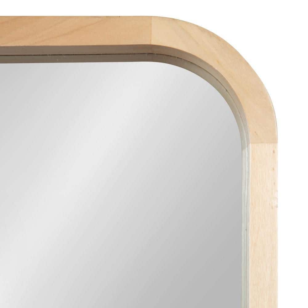 Hutton Natural Wood Rounded Radius Rectangular Wall Mirror 20x30