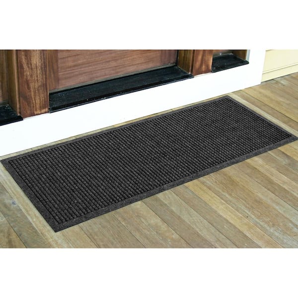 Waterhog Squares 22 in. x 60 in. PET Polyester Indoor Outdoor Door Mat Charcoal