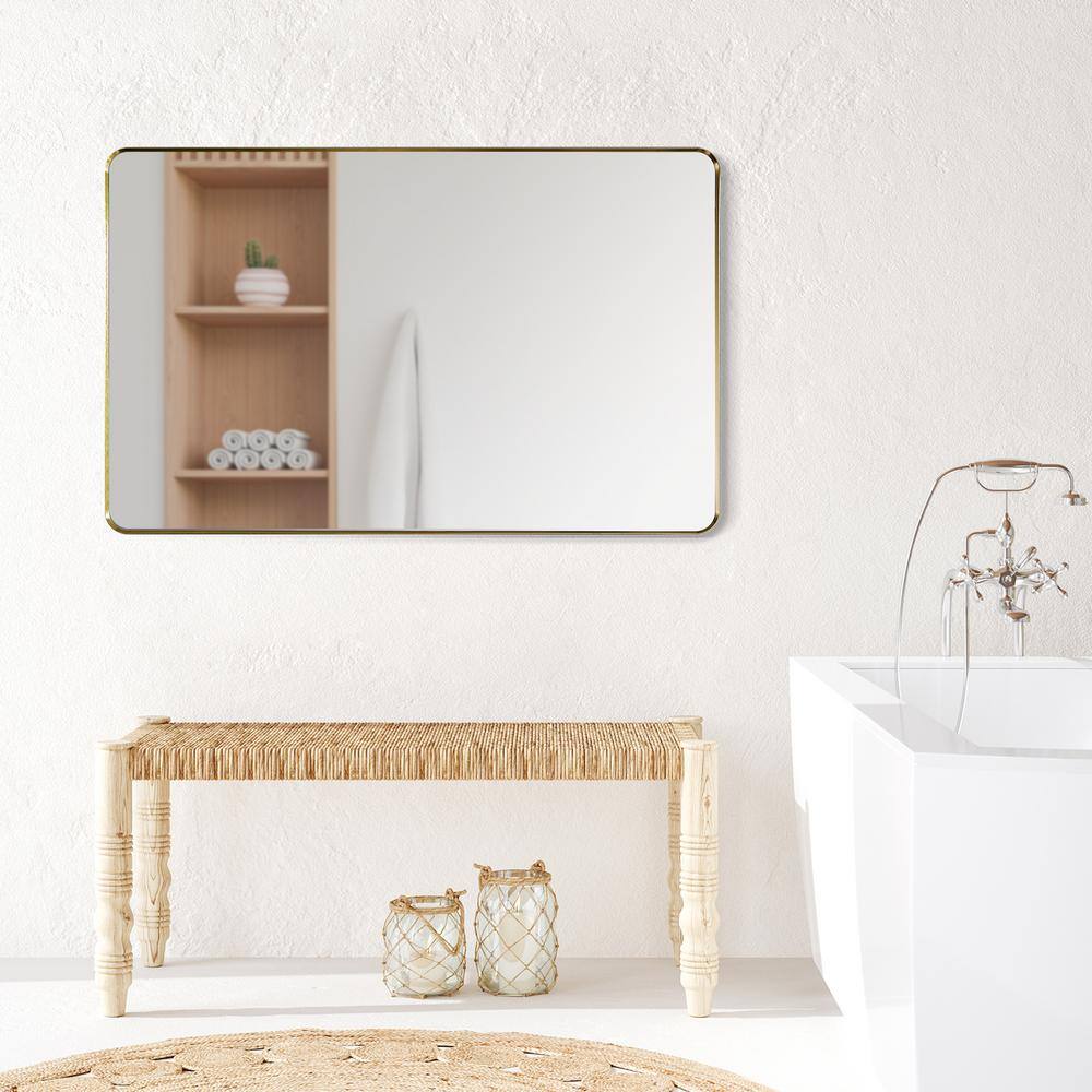 Eleganza 48" Gold & Silver Aluminum Rectangular Vanity Mirror