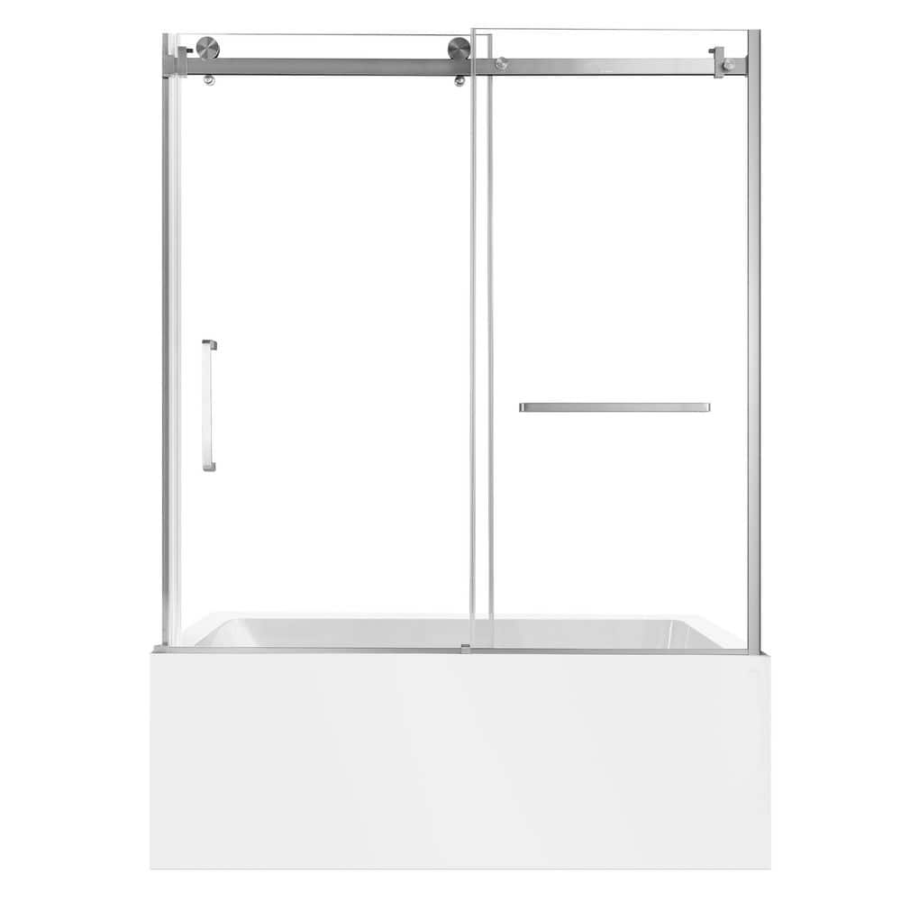 60 in. x 32 in. Acrylic Rectangular Alcove Soaking Bathtub with Right Drain in White/Brushed Nickel price history on PriceWatchPro