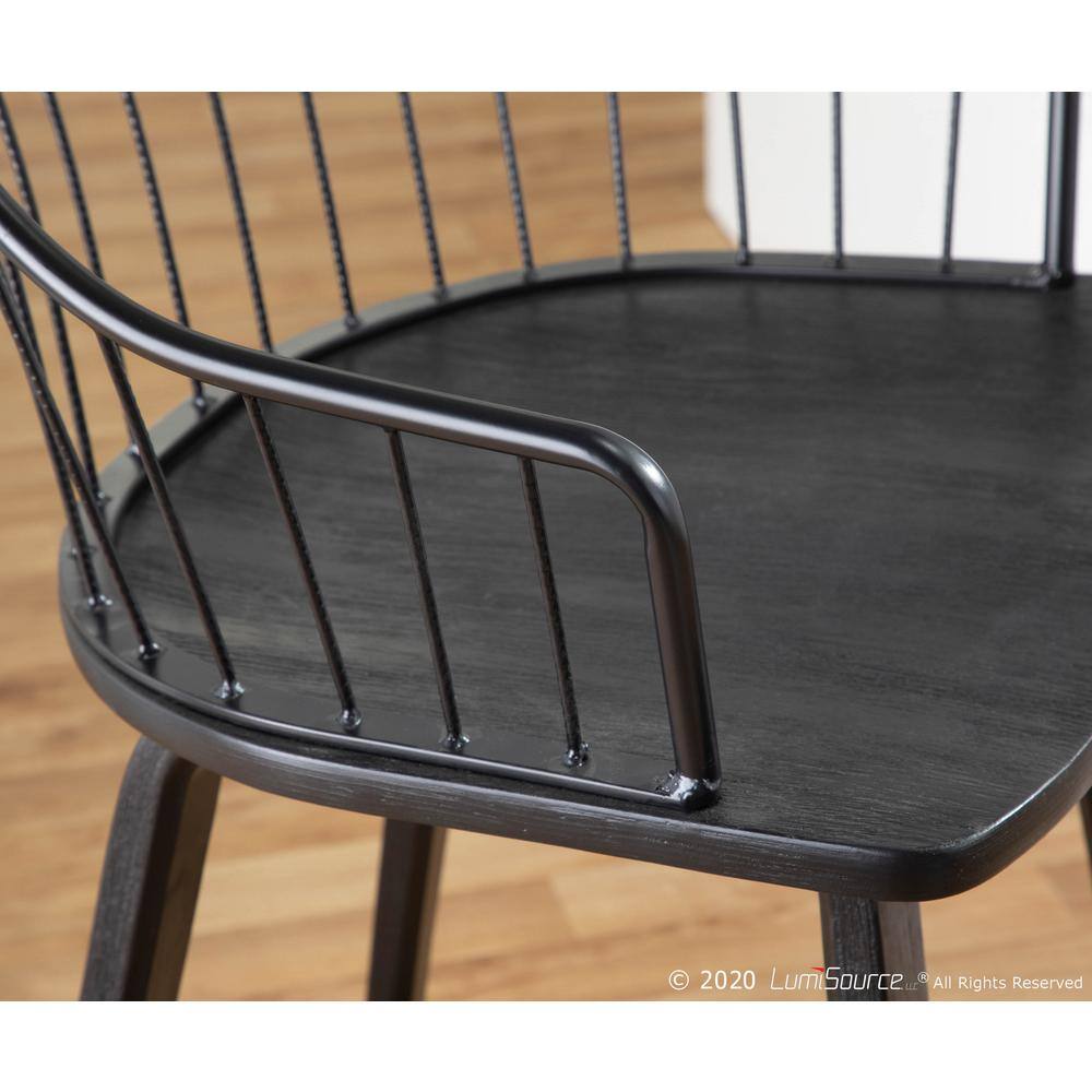 Winston Black Wood and Metal Swivel Counter Stool