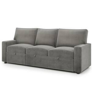 82.1 in. Width Gray Polyester Twin Size Sofa Bed