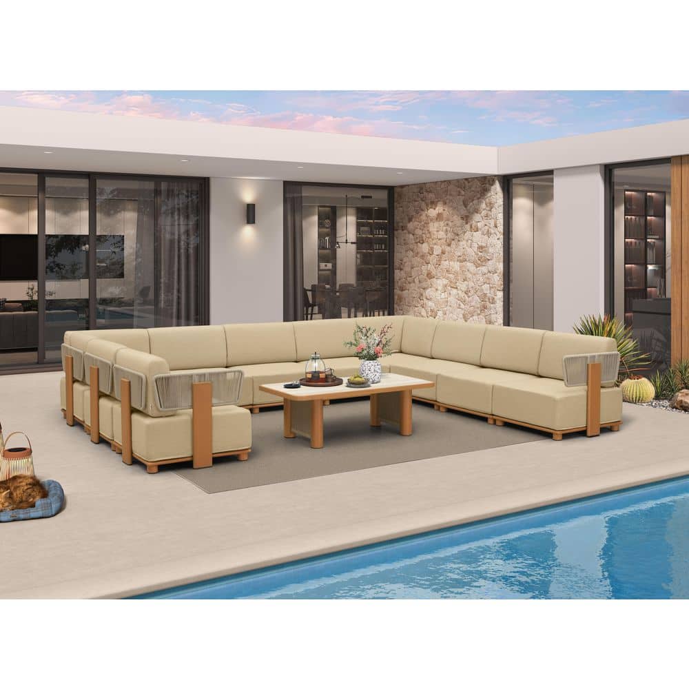 11 Pieces Patio Conversation Set with Table Outdoor Couch Sectional Set with Cushions Patio Furniture Set U-Shaped price history on PriceWatchPro