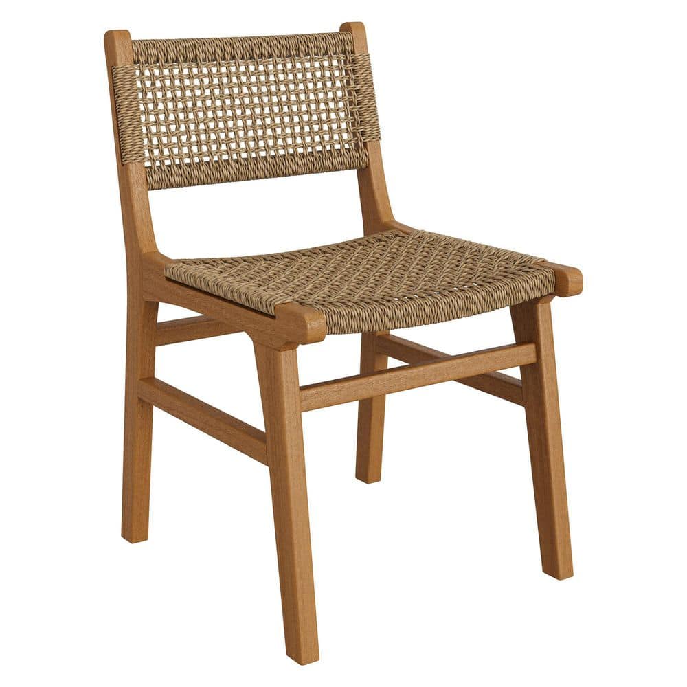 Rowe Teak Wood Outdoor Dining Chair With Faux Rattan Seat And Back in Natural price history on PriceWatchPro