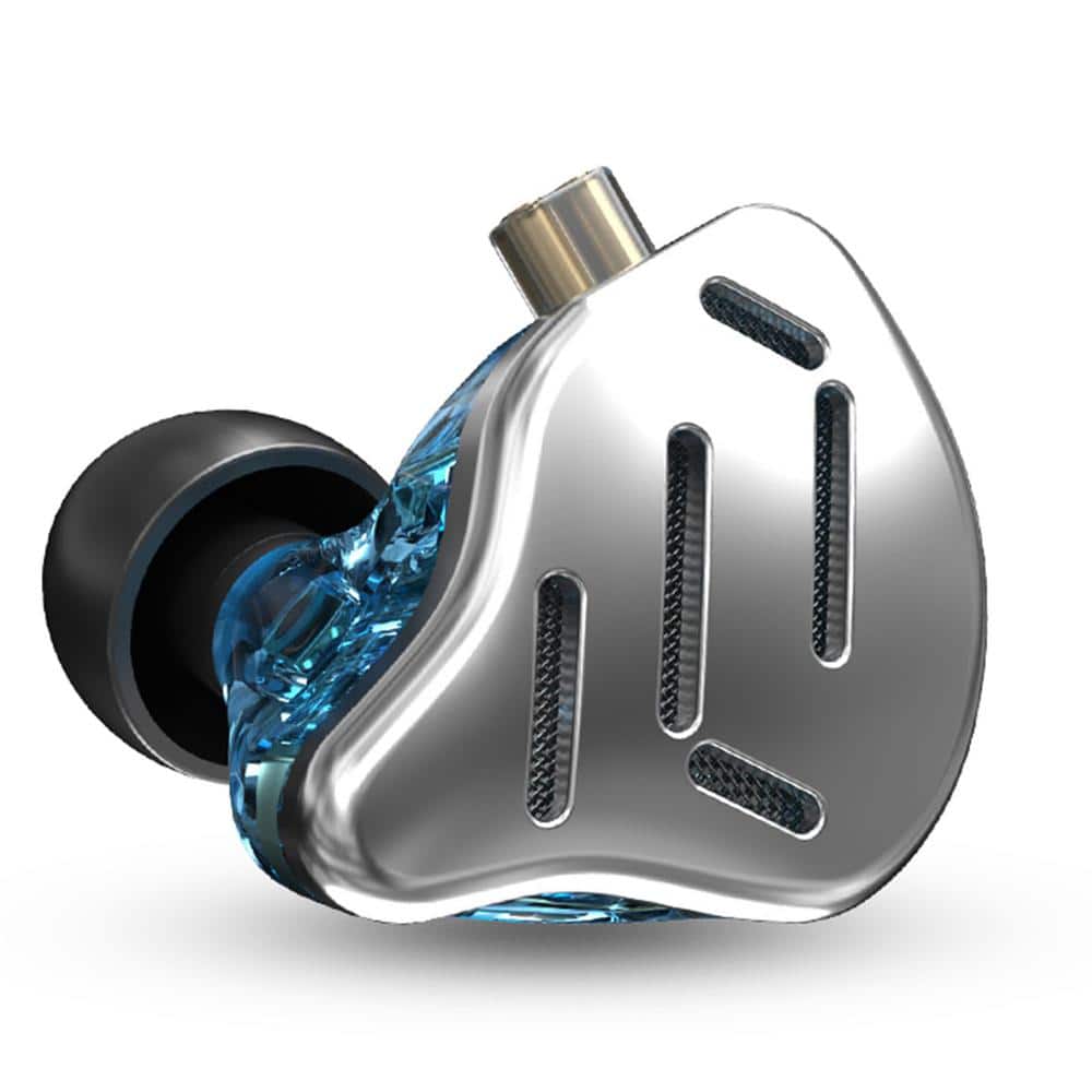 HiFi IEM Metallic Silver Wired Noise Cancelling Earbud and In-Ear with 2 Pi