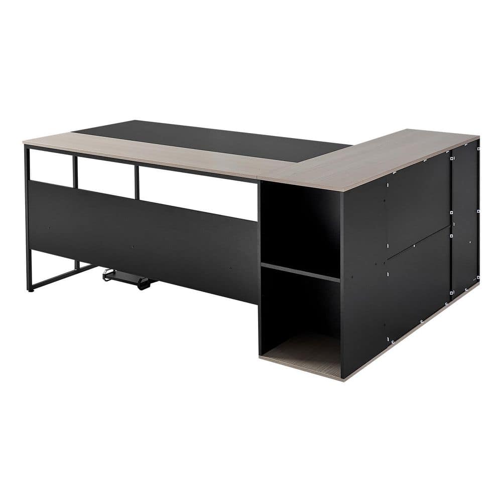 L-Shaped Executive Desk, Large Modern Office Table with Drawers & Storage Cabinet, Heavy Duty Wooden Executive Table price history on PriceWatchPro