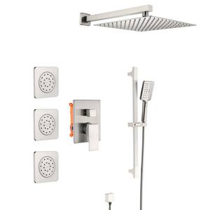 Grohe Eurocube Thermostatic Shower System with Multi-Function Shower Head,  Handshower, Slide Bar, Bodysprays, and Volume Controls - All Valves  Included in Chrome - Royal Bath Place