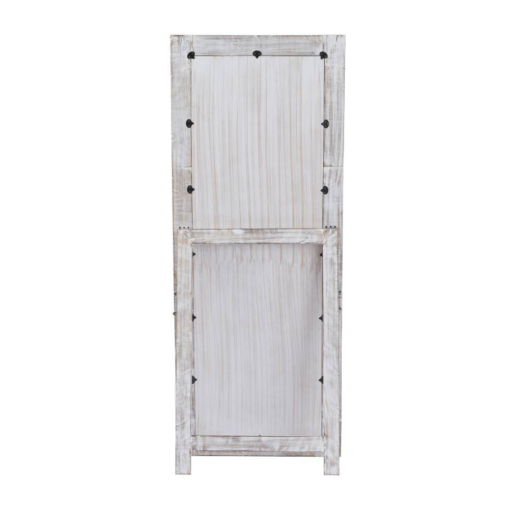 White Intricately Carved Wood Framed Full Length Mirror, 31" x 78"