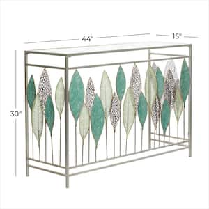 44 in. Silver Contemporary Metal Console Table 30 in.