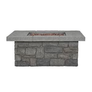 Sedona 38 in. x 15 in. Square MGO Propane Fire Pit in Gray with Natural Gas Conversion Kit