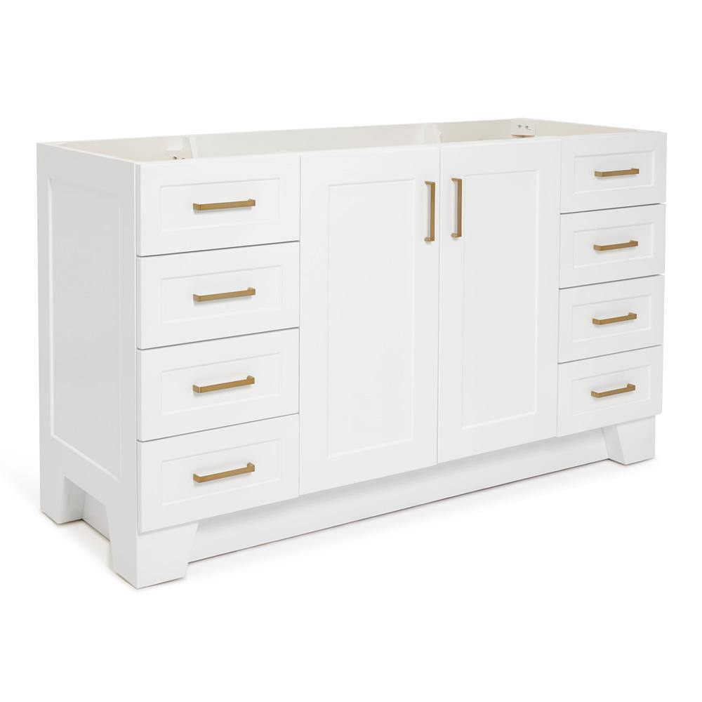 Taylor 60'' White Freestanding Single Vanity with Brass Hardware