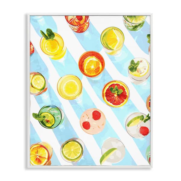 Stupell Industries Aerial View Cocktails by Daphne Polselli White Framed Food Giclee Art Print 20 in. x 16 in.