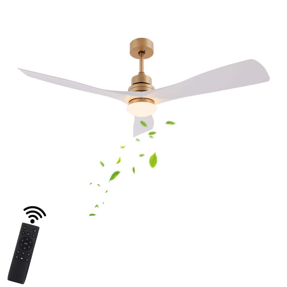 48 in. Indoor White and Gold Modern Ceiling Fan with 3-Color Temperature Integrated LED Light Source and Remote Included price history on PriceWatchPro