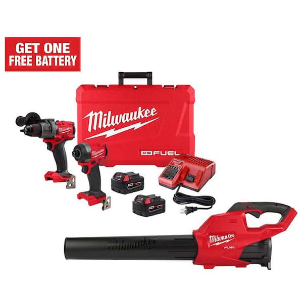 Milwaukee M18 FUEL 18V Lithium-Ion Brushless Cordless Hammer Drill and  Impact Driver Combo Kit (2-Tool) with 2 Batteries 3697-22 - The Home Depot