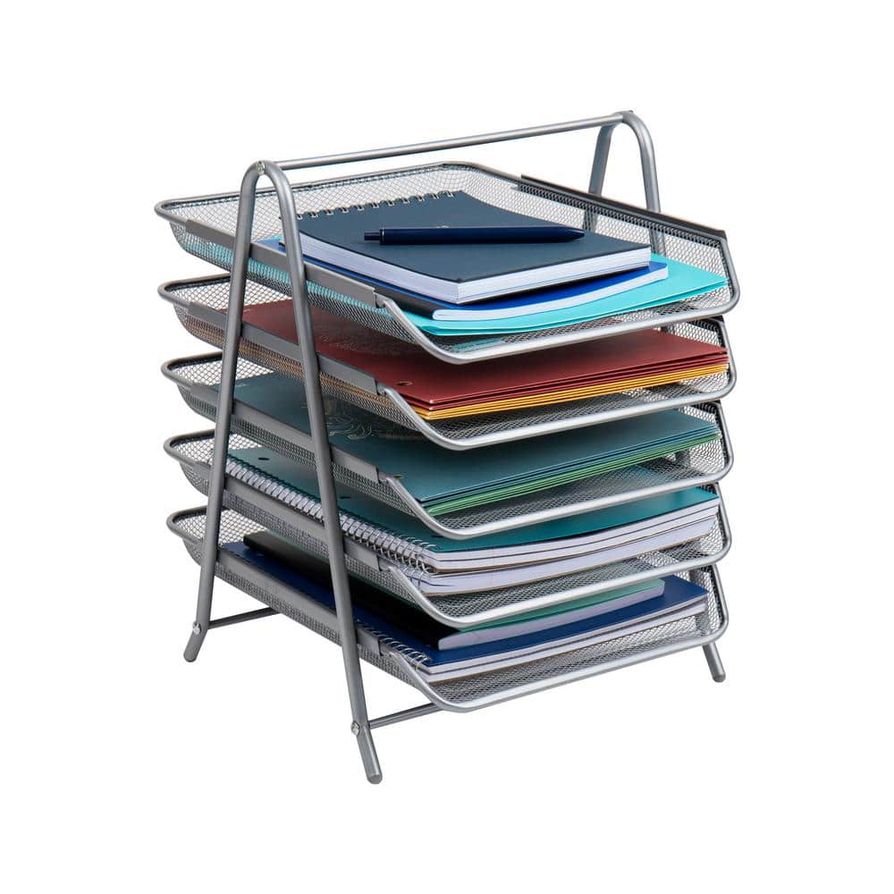 Set of 2 Clear Acrylic Stackable Document Paper Tray Desktop Organizer Rack